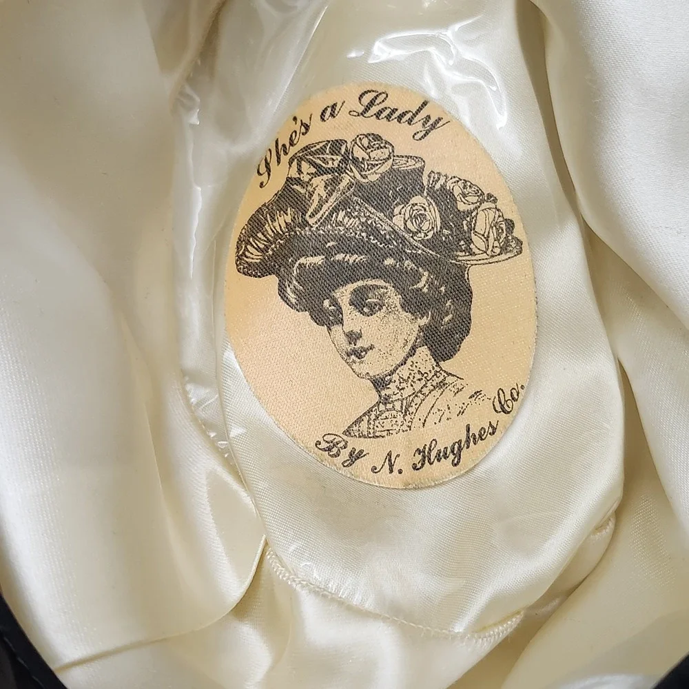 Vintage She's a Lady Burgundy Velveteen Western Cowboy Hat‎ Wide Brim N. Hughes